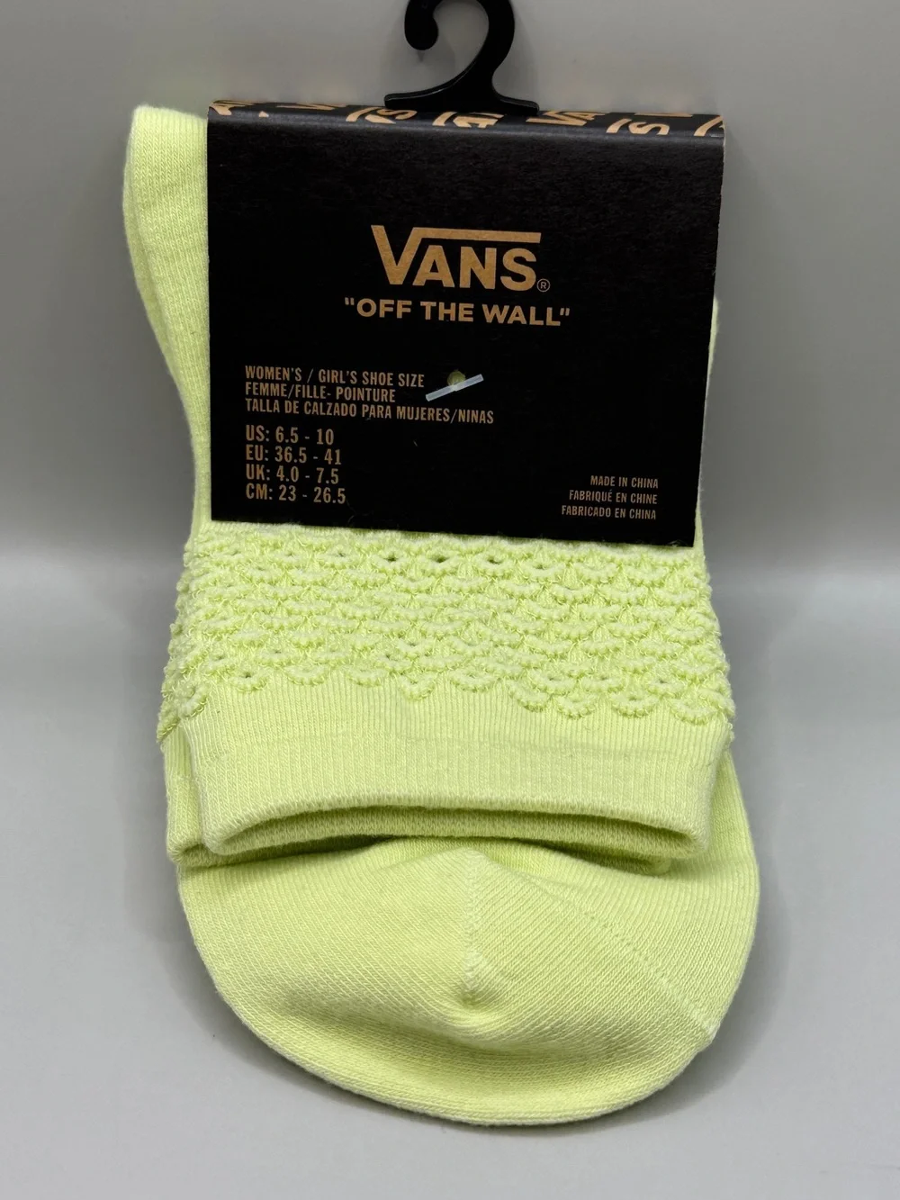 VAN MTE Zones Half Crew Shadow Lime Sock